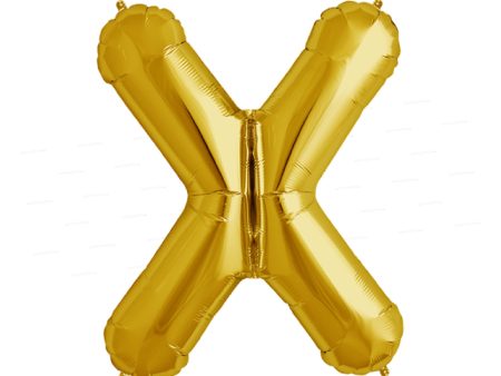 Alphabet X Premium Gold Foil Balloon For Cheap