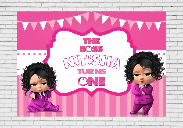 Girl Boss Baby Theme Customized Backdrop For Sale