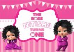 Girl Boss Baby Theme Customized Backdrop For Sale