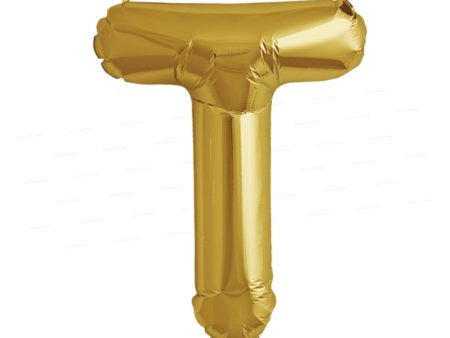 Alphabet T Premium Gold Foil Balloon on Sale