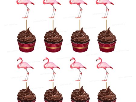 Flamingo Theme Cup Cake Topper Fashion