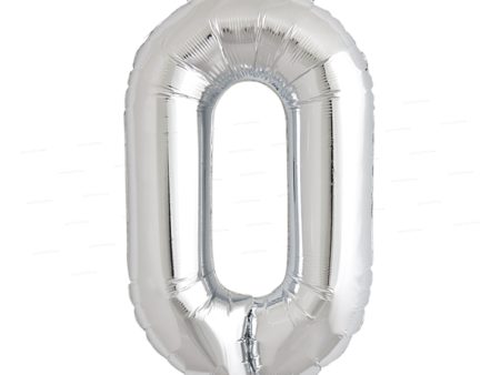 Number 0 Premium Silver Foil Balloon For Sale