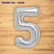 Number 5 Premium Silver Foil Balloon For Discount