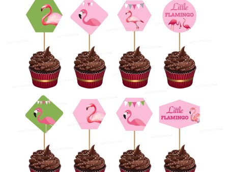 Flamingo Theme Characters Cup Cake Topper Online Sale