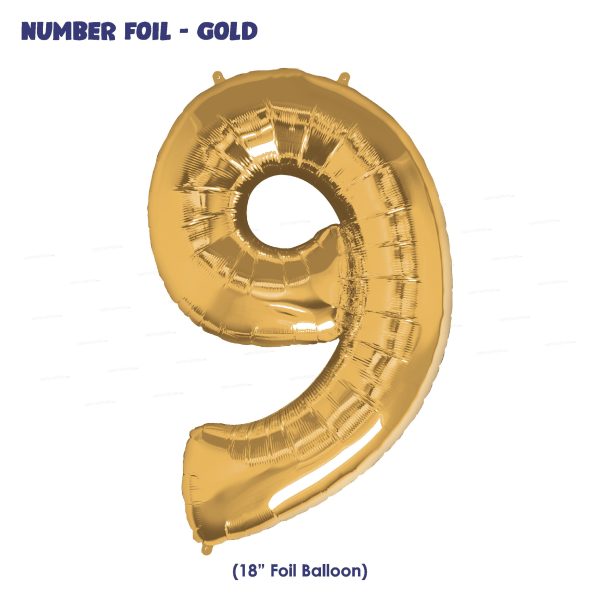 Number 9 Premium Gold Foil Balloon on Sale