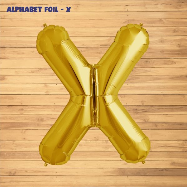 Alphabet X Premium Gold Foil Balloon For Cheap