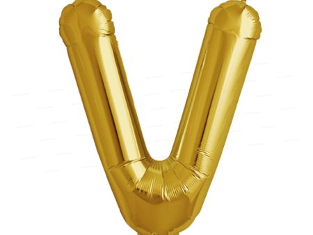 Alphabet V Premium Gold Foil Balloon on Sale