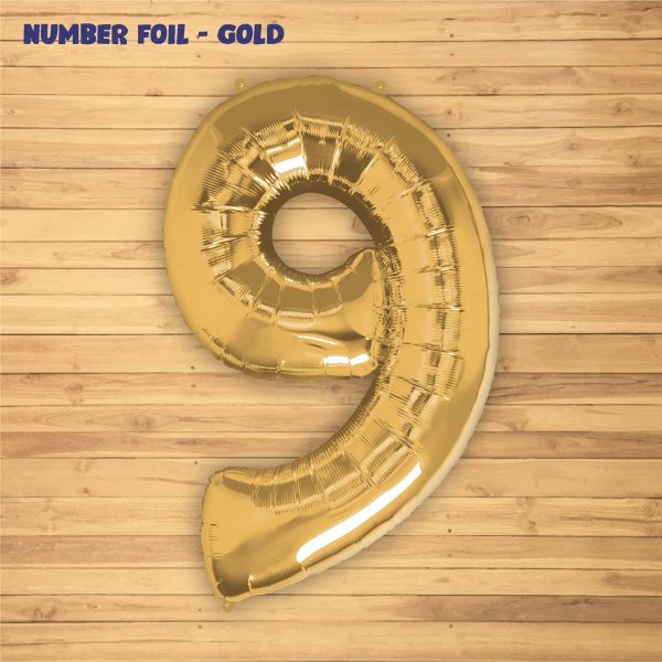 Number 9 Premium Gold Foil Balloon on Sale