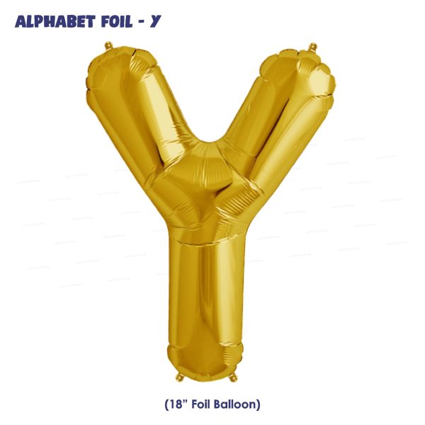 Alphabet Y Premium Gold Foil Balloon For Sale